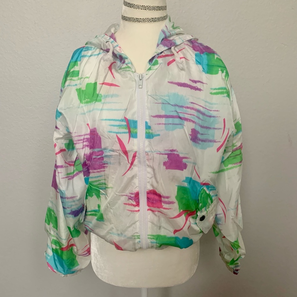 Vintage 1980s Baleno neon asian street jacket S